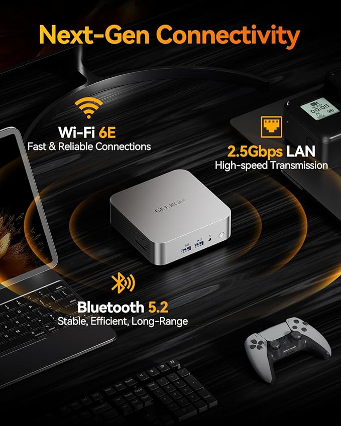 GEEKOM A8 Mini PC with AMD Ryzen 7 8745HS, 16GB DDR5 RAM 1TB NVMe SSD, Windows - Image 10