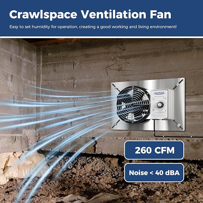 ALORAIR 260 CFM Stainless Steel Crawl Space Vent Fan - Image 5