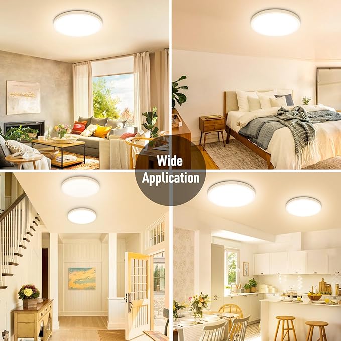 SunRider LED Flush Mount Ceiling Light Fixture, 3000K Warm White, 12 Inch 24W - Image 5