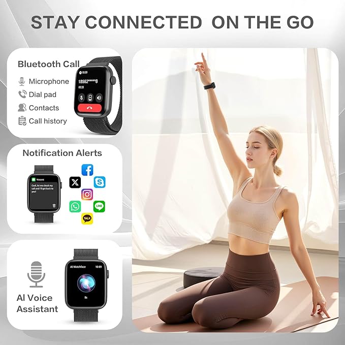 Smart Watches for Men Blood Pressure, DA GPT AI Waterproof Smartwatch, 1.9" - Image 5