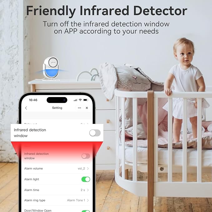 CPVAN WiFi Motion Sensor Alarm, 125dB Wireless DIY Smart PIR Motion Detector - Image 4