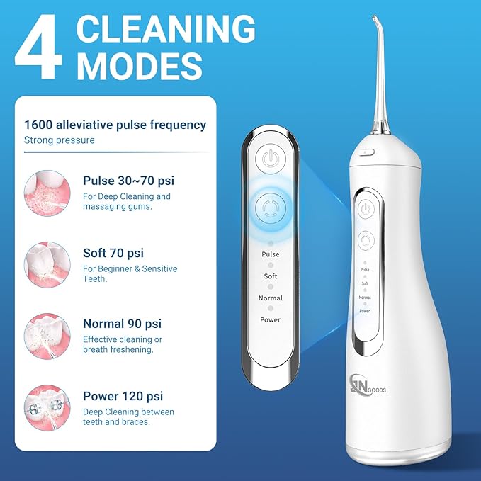 JNGOODS Cordless Water Dental Flosser Oral irrigator, JNGOODS 300ml - Image 2