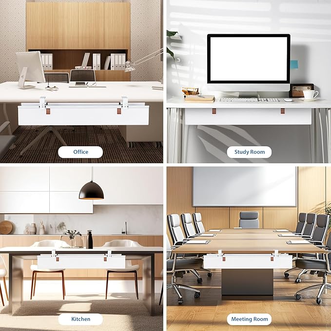 Zilink Large Cable Management Under Desk 40" No Drill Desk Cable Management - Image 8