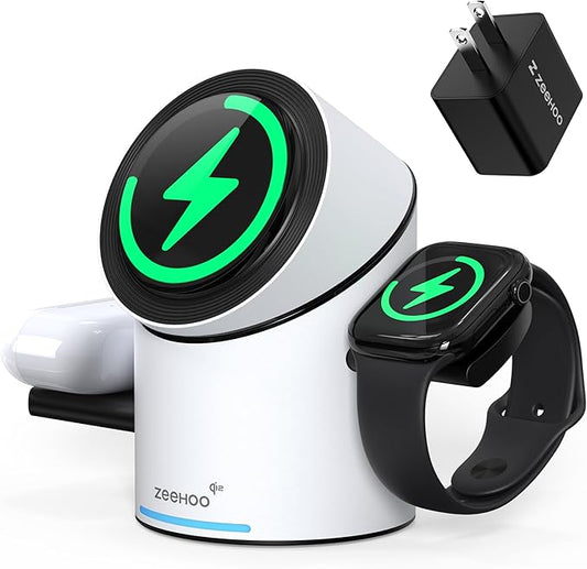 ZEEHOO 3 in 1 Charging Station for Apple Devices, Mag-Safe Charger Stand by ZEEHOO%C2%AE