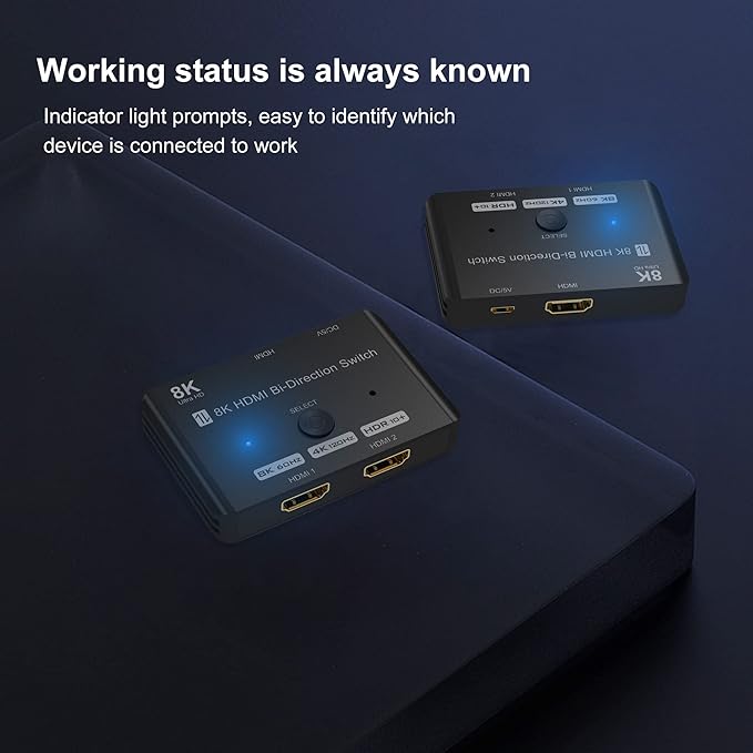 HDMI 2.1 Bi-Directional Switch Ultra HD 8K HDMI Switcher 2 in 1 Out/ 1 in 2 Out - Image 6