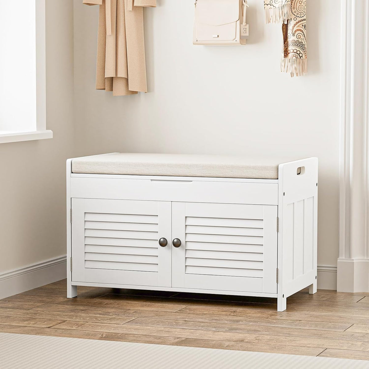 warmhoniu shoe storage bench with lift top storage, main product view