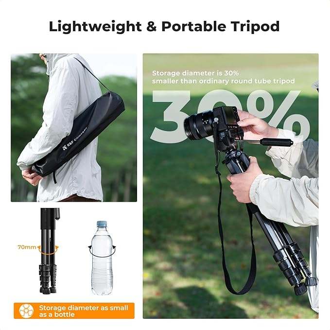 K&F CONCEPT Camera Tripod, Cellphone Clip - Image 3