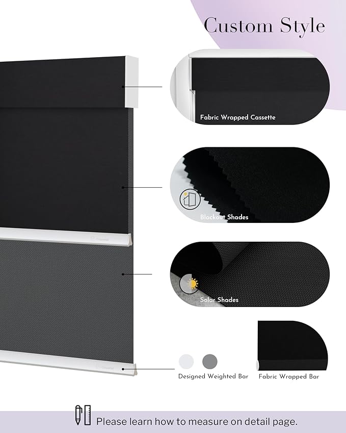 Graywind Motorized Dual Shades for Windows Smart Double Blinds Blackout and - Image 6