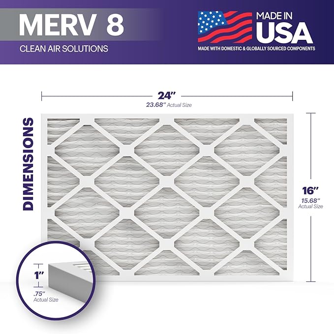 BNX TruFilter 16x24x1 Air Filter MERV 8 - Image 2