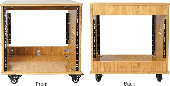 Sound Town DIY 10U Solid Carbonized Bamboo Studio Rack w/ 16" Depth, Ventilation - Image 3