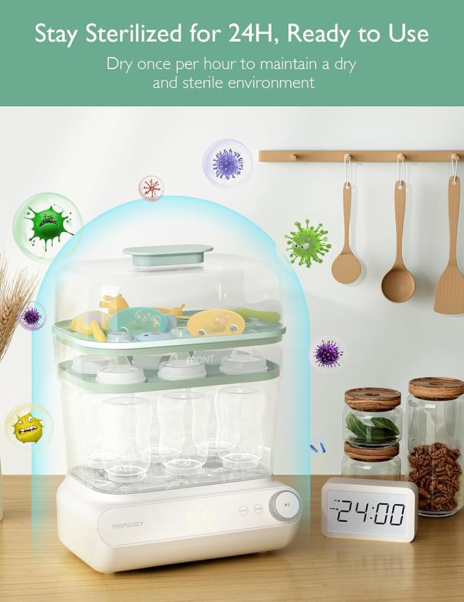 Momcozy 3 Layers Large Bottle Sterilizer and Dryer, Fast Sterilize and Dry - Image 6