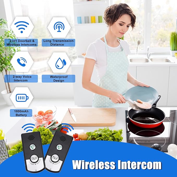 Intercom System for Home, 2 Way Voice Intercom Wireless, Home Intercom System - Image 2