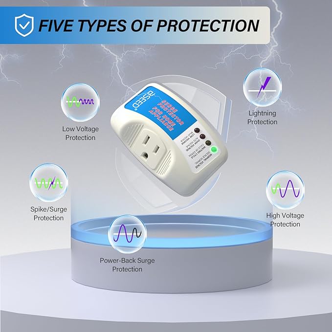 BSEED Surge Protector for Refrigerator, Single Outlet Surge Protector Plug in - Image 6