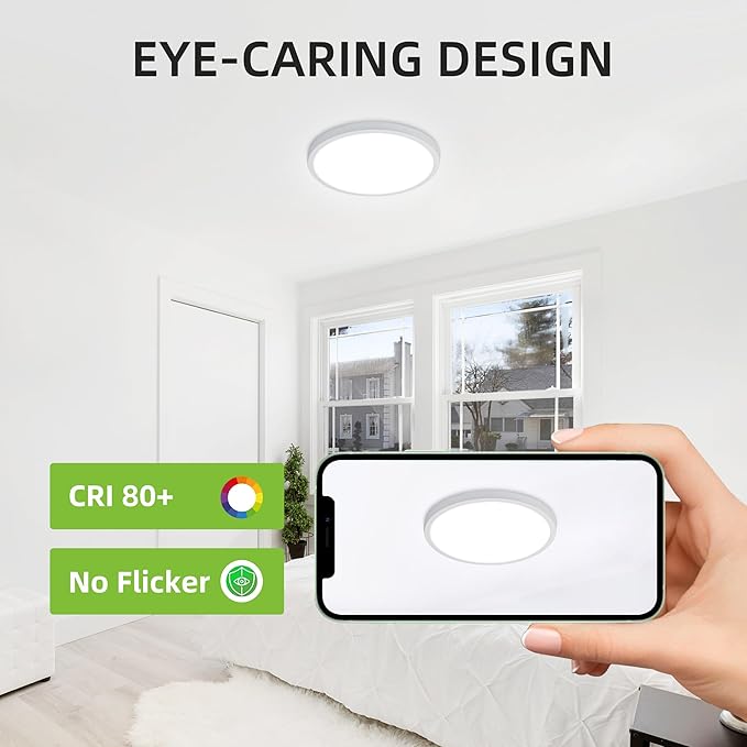 hykolity 2 Pack 12 Inch Selectable CCT LED Round Flat Panel Light, 24W - Image 5