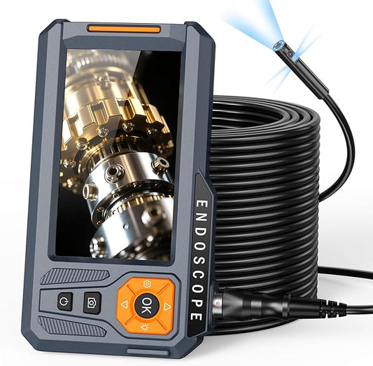 50FT Triple Lens 5" IPS Borescope Inspection Camera, Ginocaco 1080P Digital by Unknown