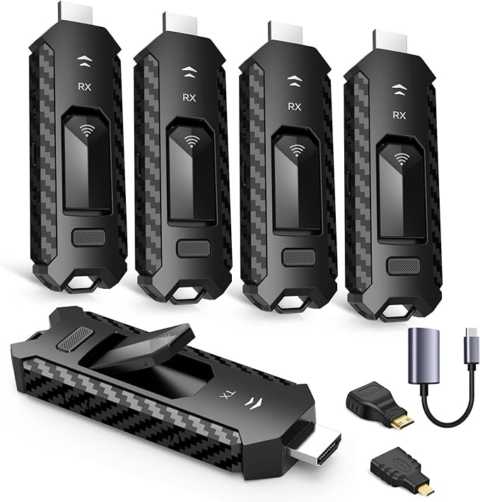 Wireless HDMI PRO- Transmitter and Four Receiver, Portable Multi-TVs Extender by YOMAISHDMI