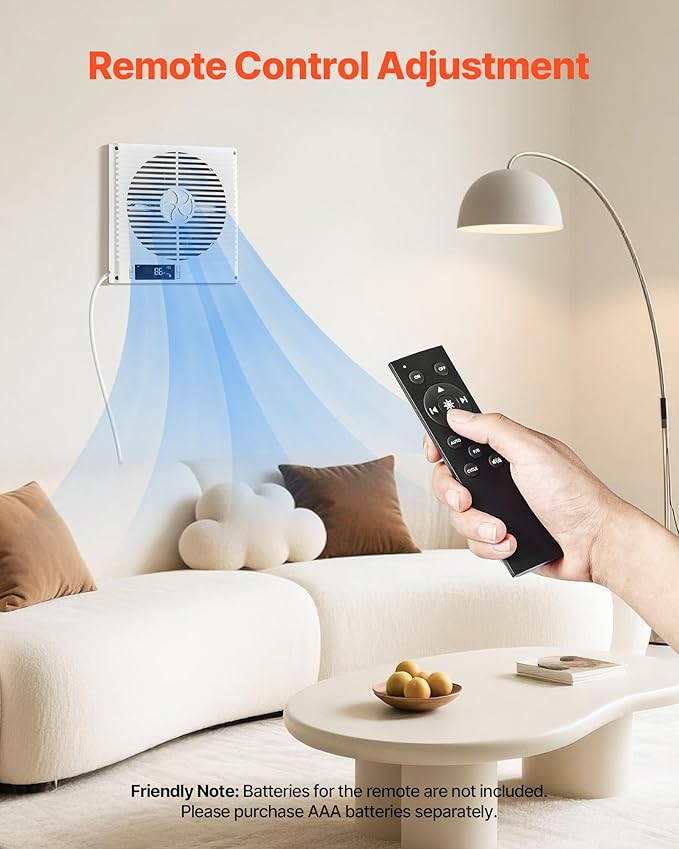 VEVOR Room to Room Fan, Two-Way Airflow Through-the-Wall Fan 8" - Image 6