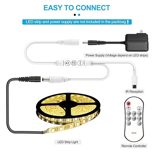 Mini IR Remote Controller for Single Color LED Strip Lights, 11-Key Wireless - Image 5