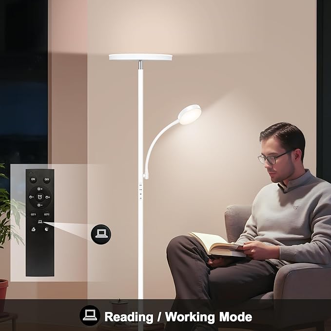 Floor Lamp, Upgraded 42W/4200LM Super Bright Floor Lamp, 2-in-1 LED Dimmable - Image 6