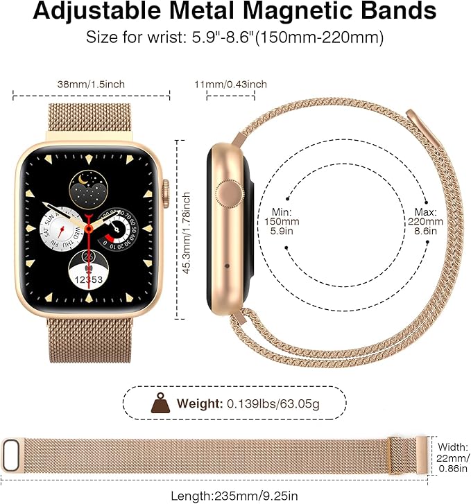 EarlySincere Smart Watches for Women Blood Pressure, 1.9" HD Full Touch Screen - Image 2