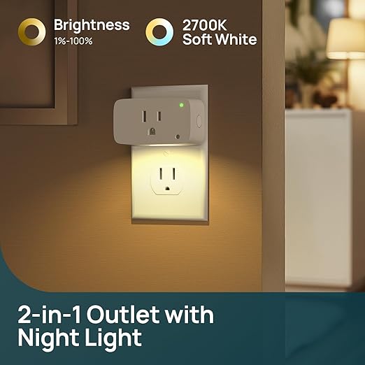 Linkind Matter Smart Plug with LED Night Light, Work with Alexa, Apple Home - Image 2