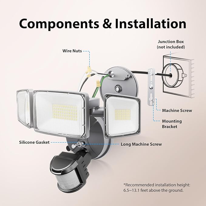 Onforu 75W LED Motion Sensor Outdoor Lights, Dusk to Dawn Flood Light Outdoor - Image 7