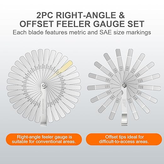 Tokyzexi 2Pcs Stainless Steel Feeler Gauge Set, 32 Straight Blades Feeler - Image 4