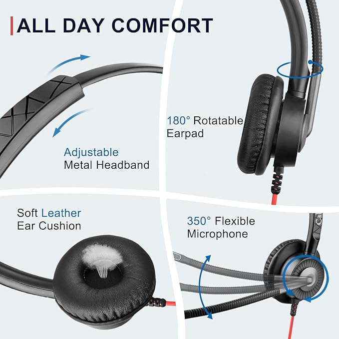 Callez USB Headset with Mic, Computer Headset with ENC Dual Noise Cancelling - Image 6