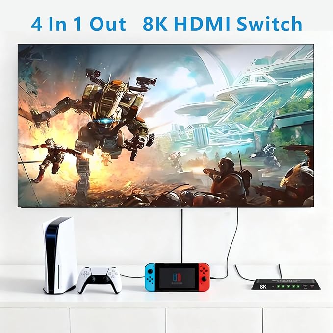iArkPower 8K HDMI Switch 4 in 1 Out 4K@120Hz HDMI Switcher Support HDR10+ - Image 2