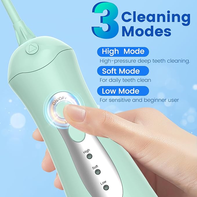 WellLeo Water Flosser for Teeth, Portable Oral Irrigator Rechargeable Water - Image 2