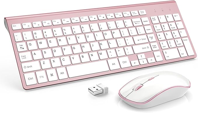 J JOYACCESS Wireless Keyboard Mouse Combo, Typewriter Keyboard Wireless - Image 8
