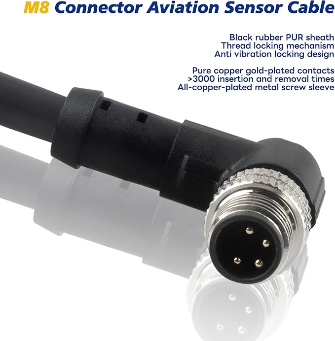 Lonlonty M8 Aviation Sensor Cable 4 Pin M8 Industrial Sensor Connector Shielded - Image 6