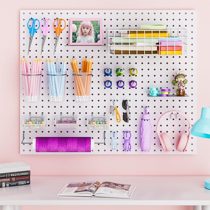 INCLY 30PCS Peg Board Organizer Accessories Kit, Pegboard Hooks Assortment - Image 7