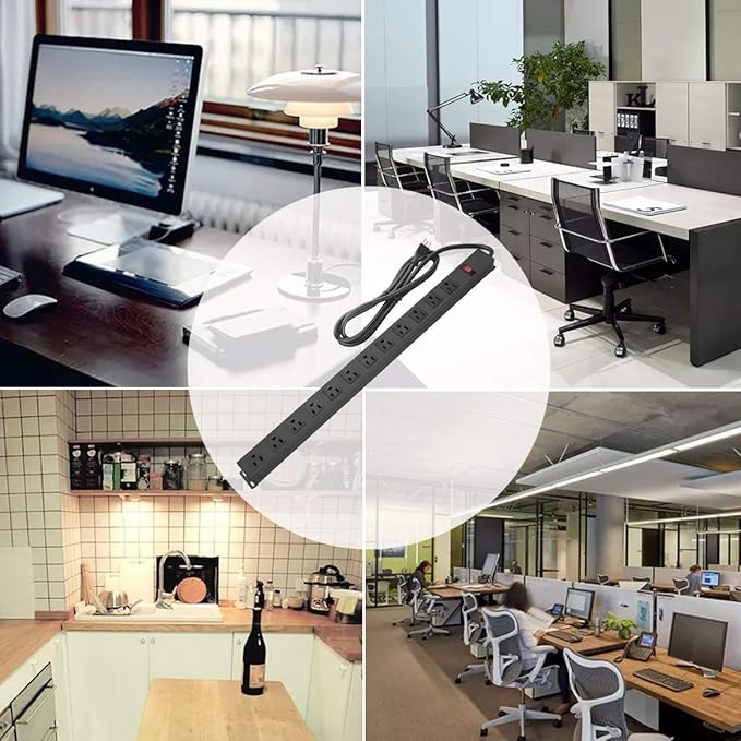 Metal Wall Mount Power Strip, Mountable Power Outlet - Image 7