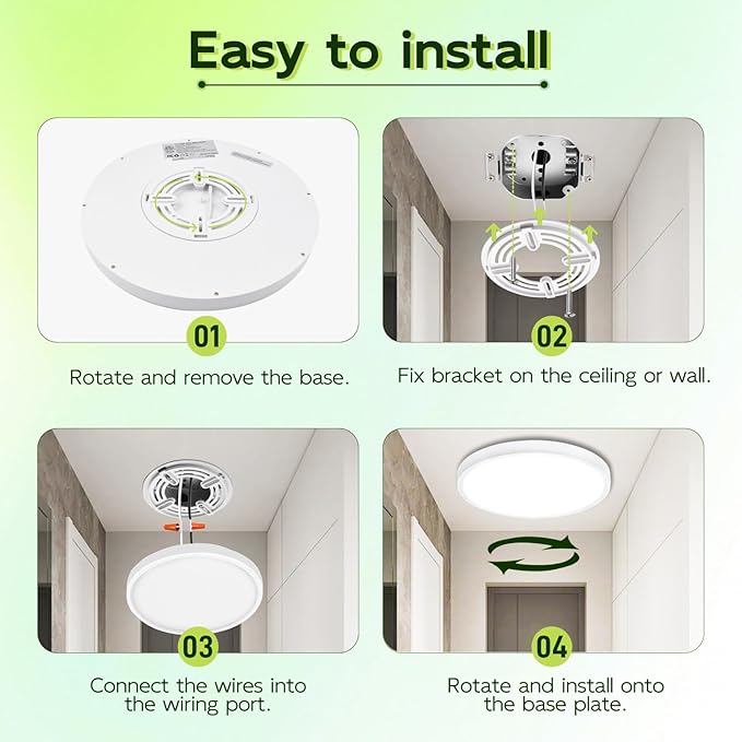 hykolity 2 Pack 9 Inch Selectable CCT LED Round Flat Panel Light, 18W 1800LM - Image 7