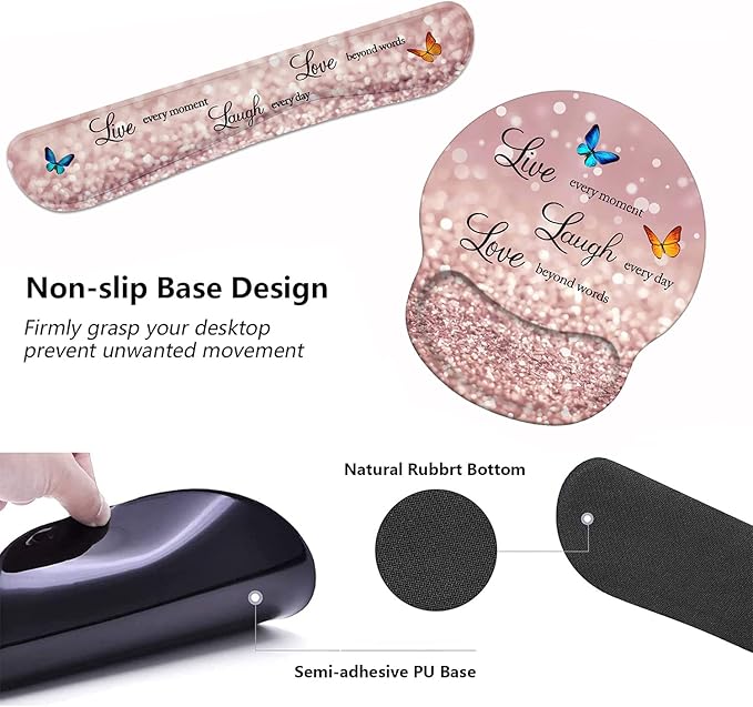 Keyboard Wrist Rest and Mouse Pad Wrist Support Set - Image 5