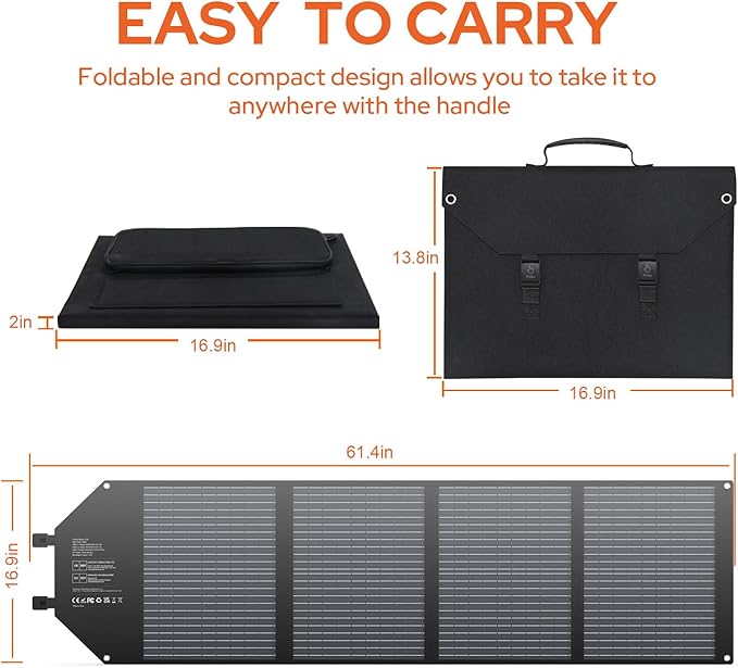 EnginStar 100W Foldable Solar Panel w/ 18V DC Outlet - Image 6