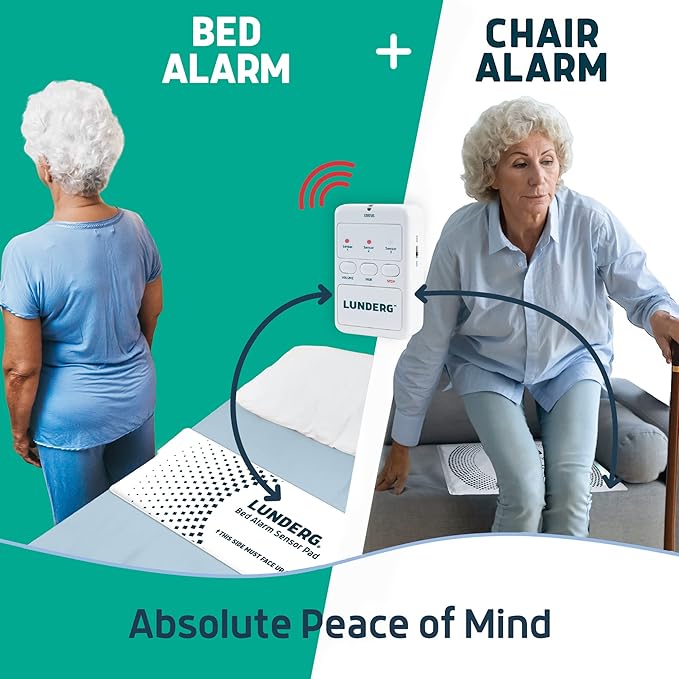 Lunderg Bed Alarm for Elderly Adults & Chair Alarm Set - Image 2