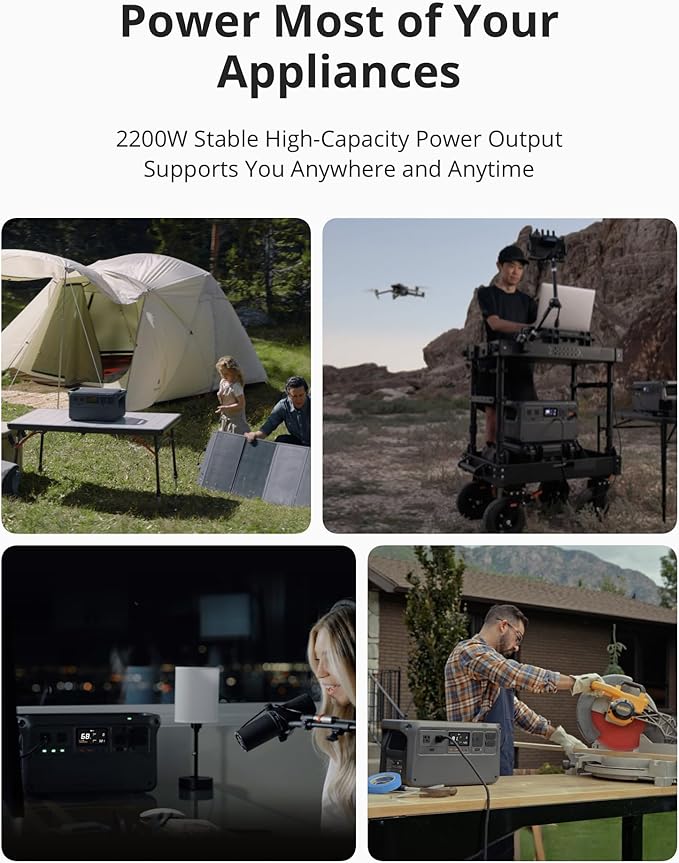 DJI Power 1000 Portable Power Station, 1024Wh LiFePO4 Battery, 2200W AC/140W - Image 3