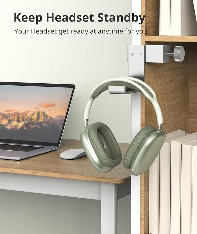 Headphone Stand for Desk – Aluminum Under Desk Headset Stand - Image 3