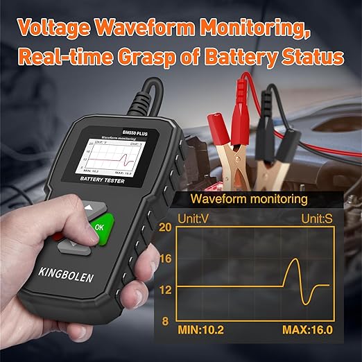 KINGBOLEN BM550 Plus 6V-24V 100-2000 CCA Car Battery Tester, Voltage Waveform - Image 5