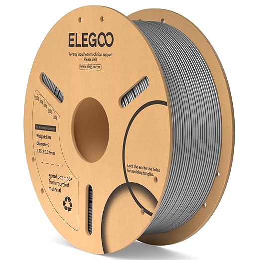 ELEGOO PLA Filament 1.75mm Space Gray 1KG, 3D Printer Filament Dimensional by ELEGOO