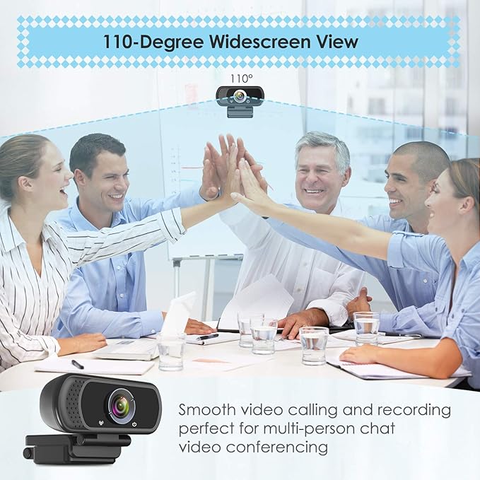 ToLuLu 1080P Webcam with Microphone, HD Webcam Web Camera with Tripod Stand - Image 3