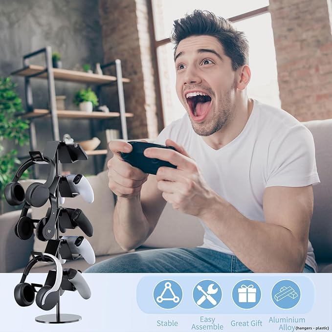 Qpfctwil Controller Stand, 5 Tier Controller Headphone Holder - Image 6