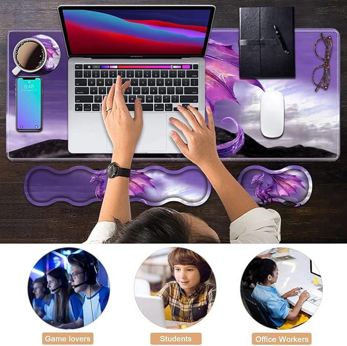 Ergonomic Keyboard Wrist Rest & Mouse Pad Wrist Rest Set, Large XXL Gaming Desk - Image 7