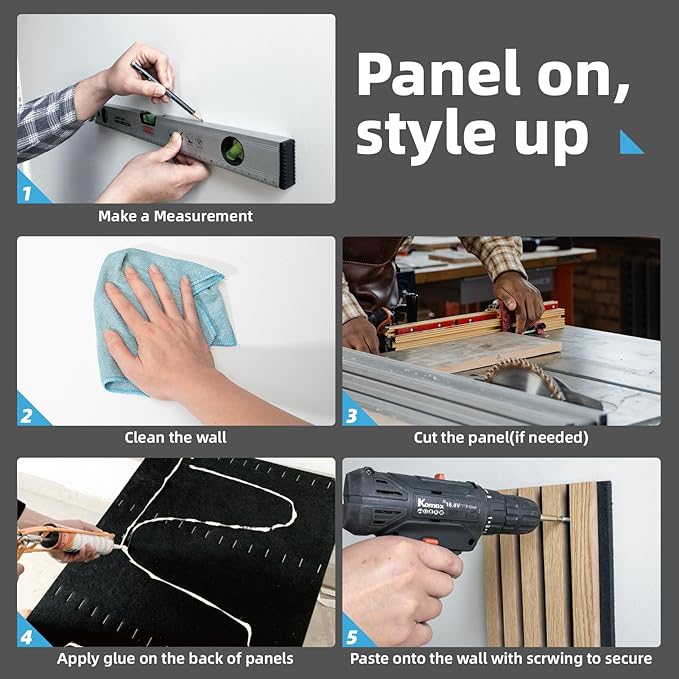 Art3d 4-Piece 94 x 12.6 Inch Acoustic Lightweight Slat Wall Panel - Image 9