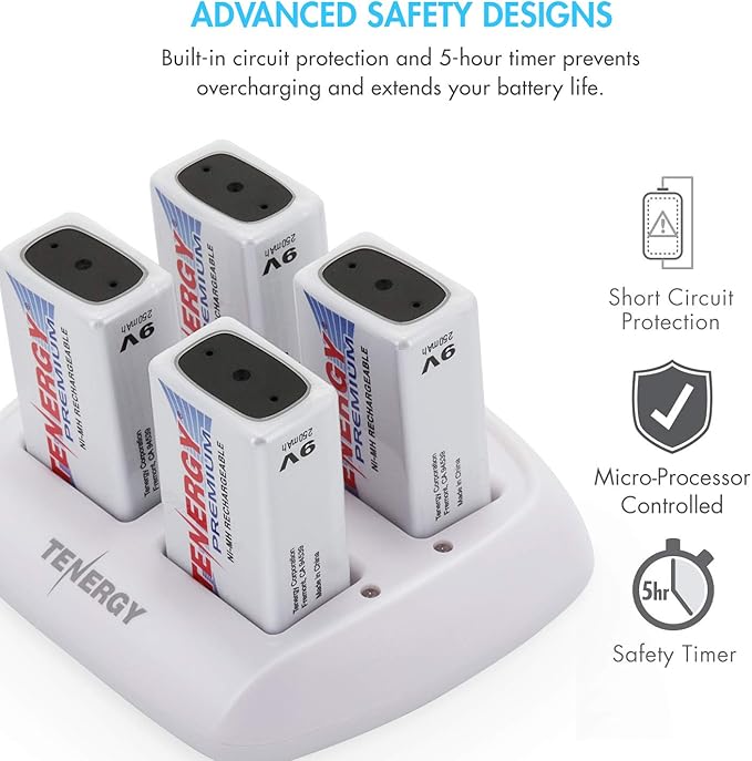 Tenergy TN136 4 Bay 9V Smart Charger - Image 7