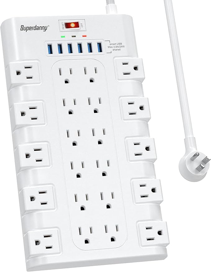 SUPERDANNY Power Strip Surge Protector - Image 8