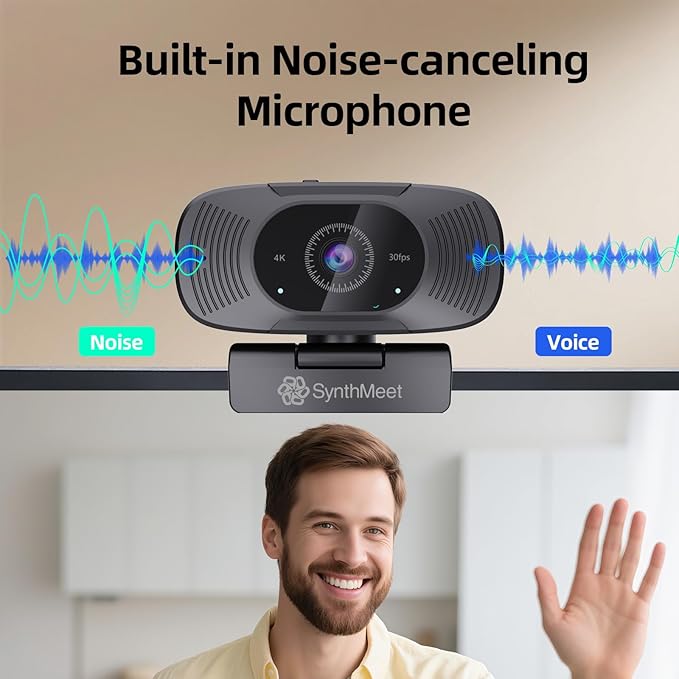 SynthMeet 4K Webcam for PC, 1080P@60FPS, 4K Camera - Image 3