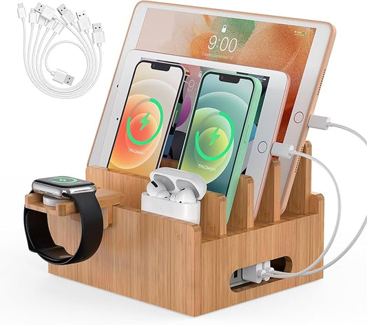 Pezin & Hulin Cell Phone Charging Stations, Bamboo Dock Organizer by PezinHulin